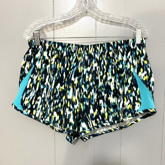 Nike Blue Green Dri-Fit Pull-on Lined 10K Running Athletic Workout Shorts XL - Picture 1 of 8